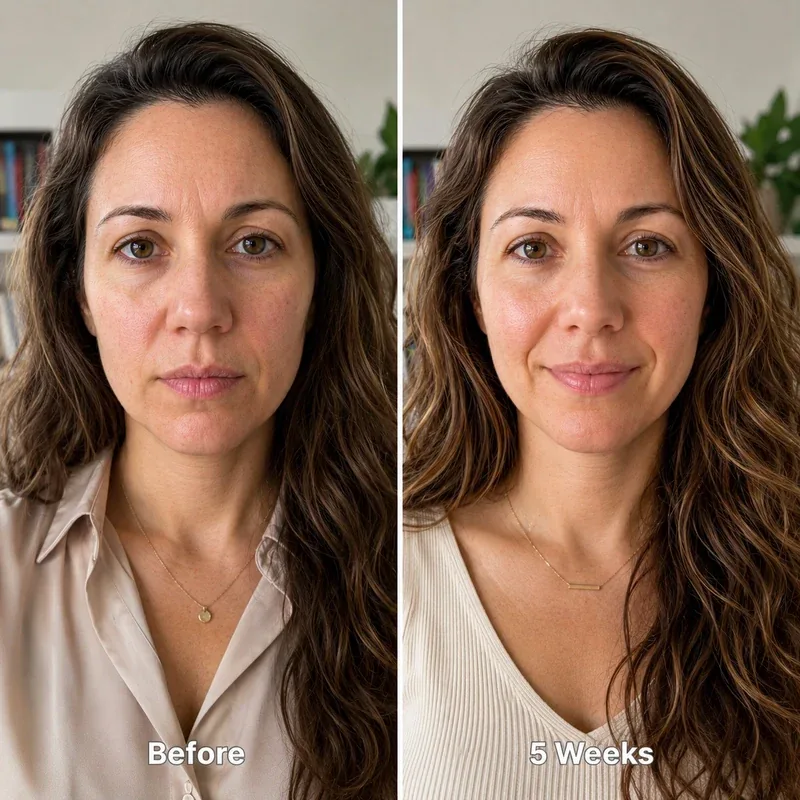 Chloe P. before and after 5 weeks of using the Fynoura sculpting routine